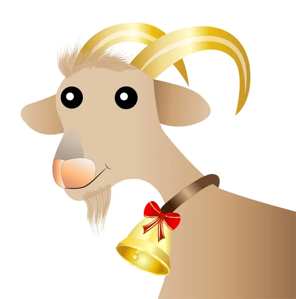 Merry goat  on a white background — Stock Vector