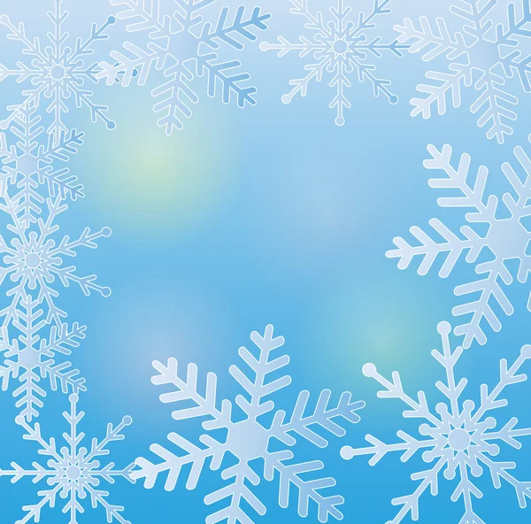 Fundo festivo de Natal com flocos de neve — Vetor de Stock