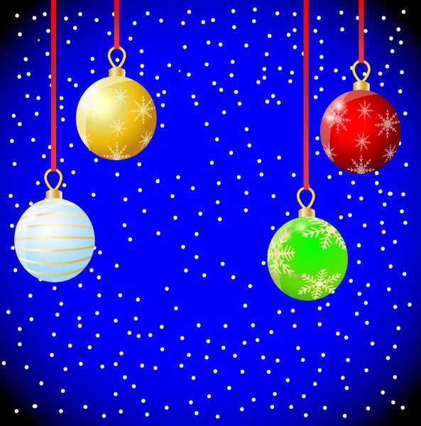 Slavnostní vánoční pozadí s míčky — Stockový vektor