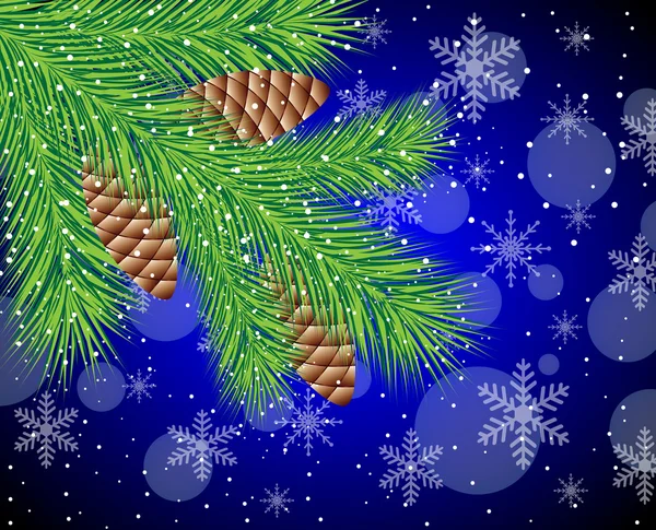 Koniler ile Noel ağacının dalını — Stok Vektör