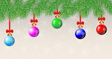 neşeli Noel arka plan ile topları