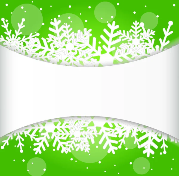 Fondo navideño festivo con copos de nieve — Vector de stock