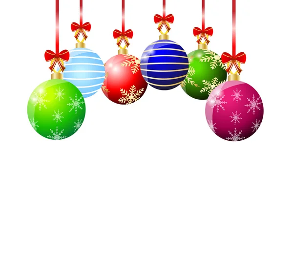 Fondo navideño festivo con bolas — Vector de stock