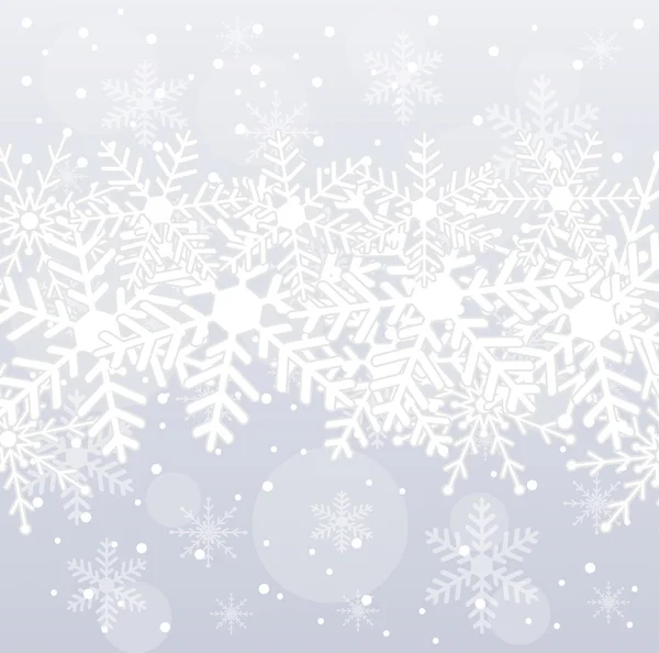 Fondo navideño festivo con copos de nieve — Vector de stock