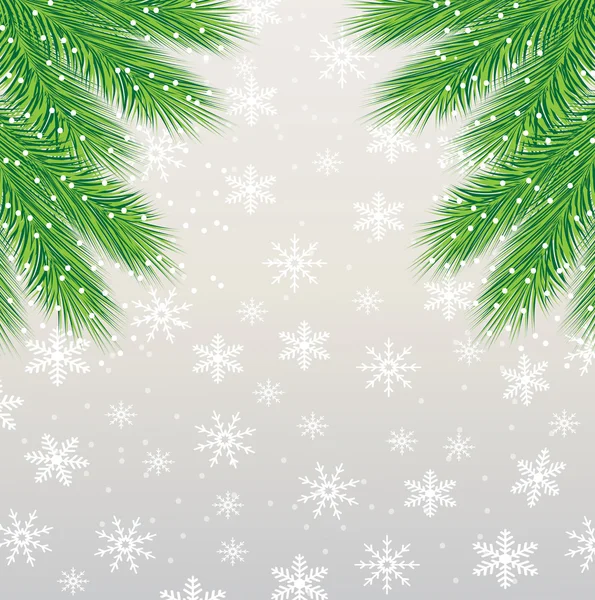 Fondo festivo con las ramas verdes del árbol de Navidad — Vector de stock