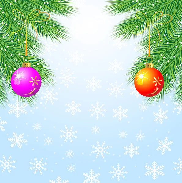 Festive christmas background with balls — Stock Vector