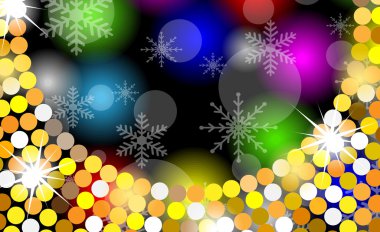 Altın payetler ve kar taneleri ile Noel parlak arka plan