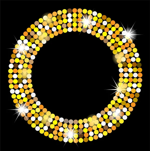 Fond noir avec des paillettes d'or — Image vectorielle