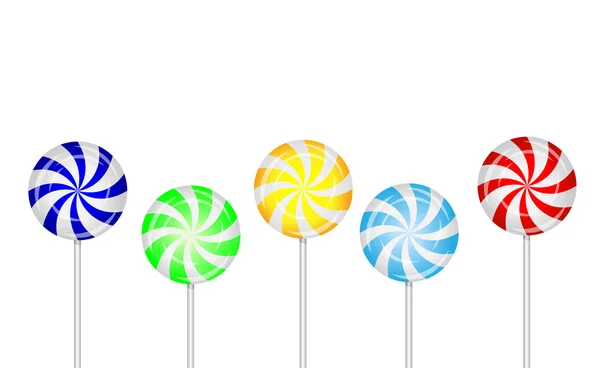 Candies lollipops on a white background — Stock Vector