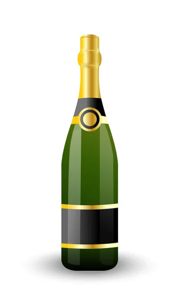 Бутылка шампанского на белом фоне — стоковый вектор