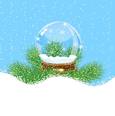 Festival cam top üstünde-e doğru kar köknar ağacının dalları ile