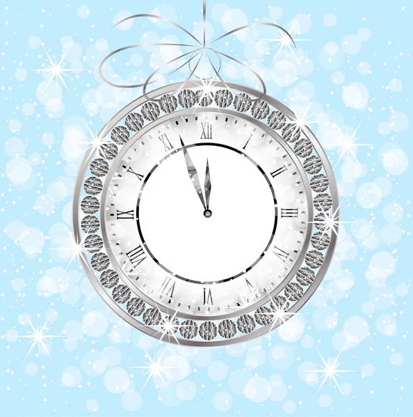 Reloj con joyas sobre un fondo festivo — Vector de stock