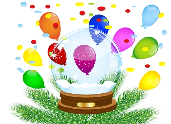 ガラスお祝いボールと明るい空気のビー玉 — ストックベクタ