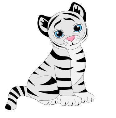 Beyaz arka plan üzerinde komik kaplan