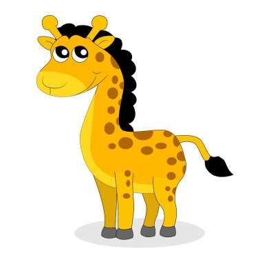 Beyaz bir arka plan üzerinde komik zürafa