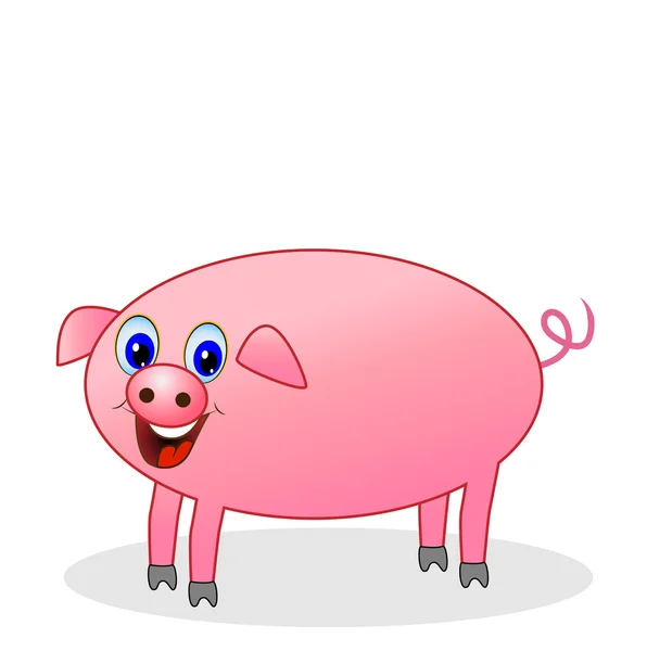 Porco engraçado no fundo branco — Vetor de Stock
