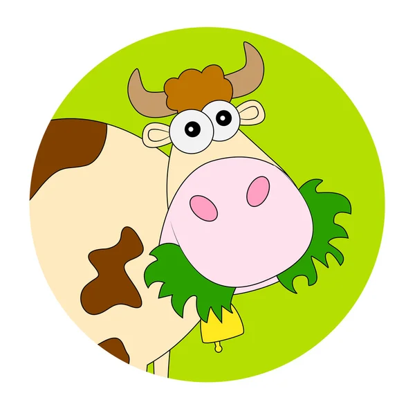 Spotted cow with a bell — Stock Vector