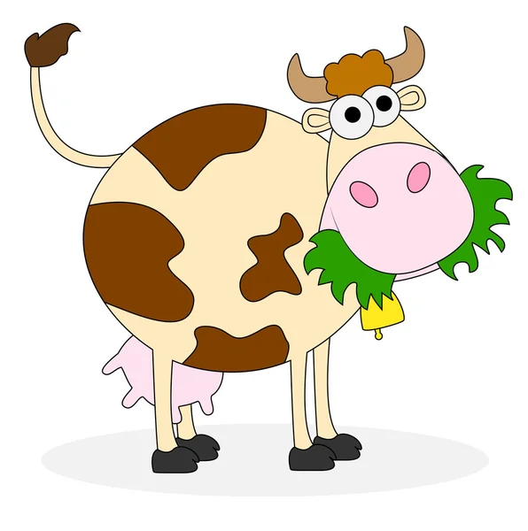 Spotted cow on white background — Stock Vector