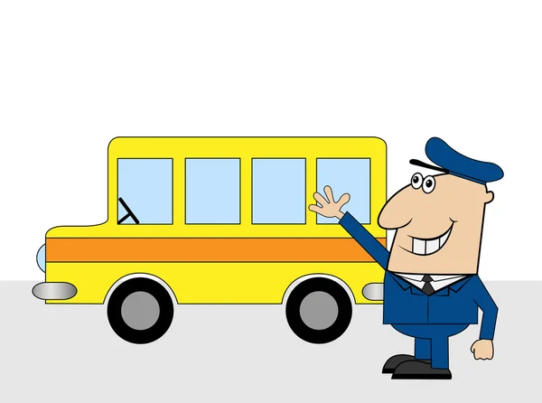 Conductor de autobús divertido — Vector de stock