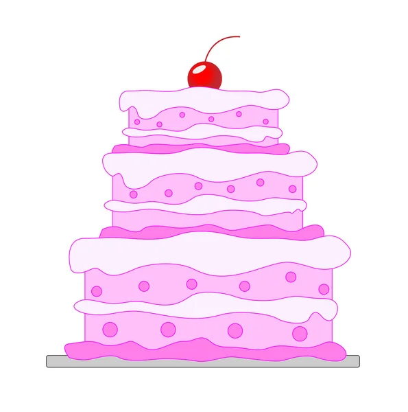 Big beautiful cake — Stock Vector