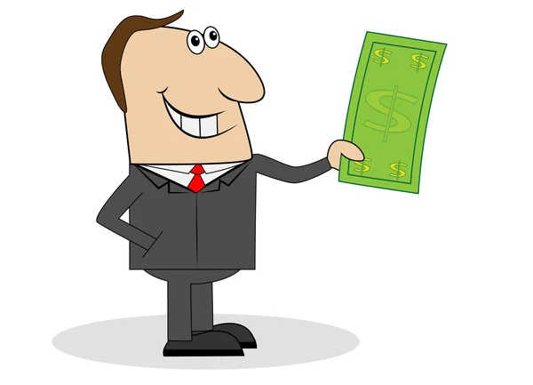 Business man with money in hands — Stock Vector