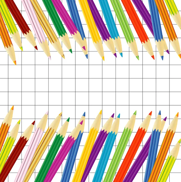 Arka plan tasarımı renkli kalemler ile için — Stok Vektör