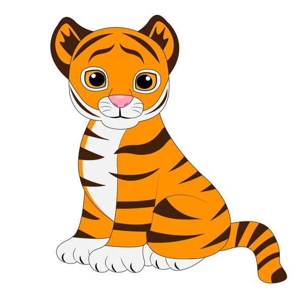 Vicces tigris-fehér háttér — Stock Vector