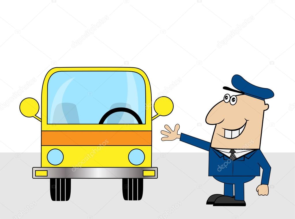 stick figure bus driver cartoon