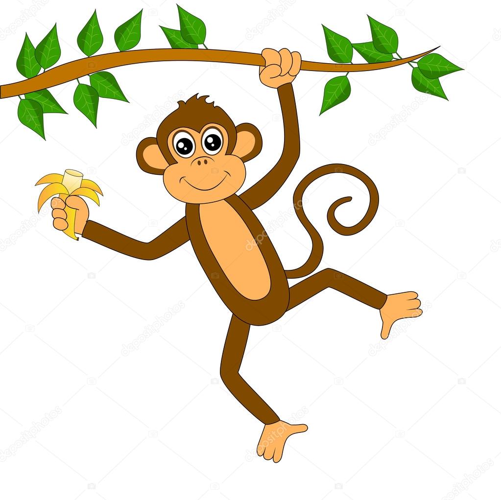 Funny monkey on white background Stock Vector Image by ©Galina2703 #82847942