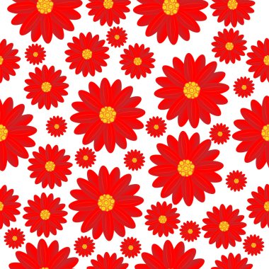 Kırmızı çiçekli sorunsuz arka plan