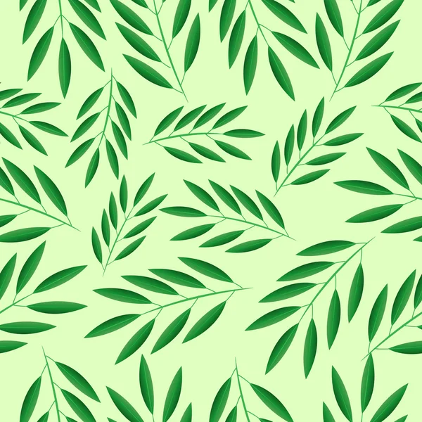 Seamless background with green branches — Stock Vector