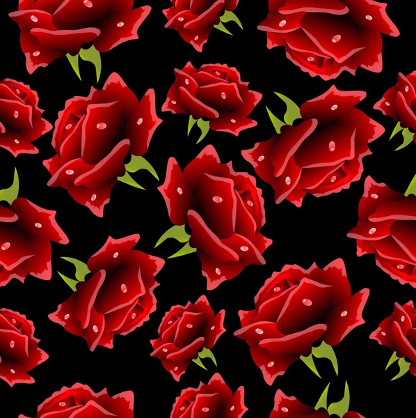 Fondo sin costuras con rosas — Vector de stock