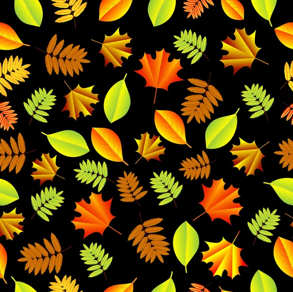 Seamless background with autumn leaves — Stock Vector