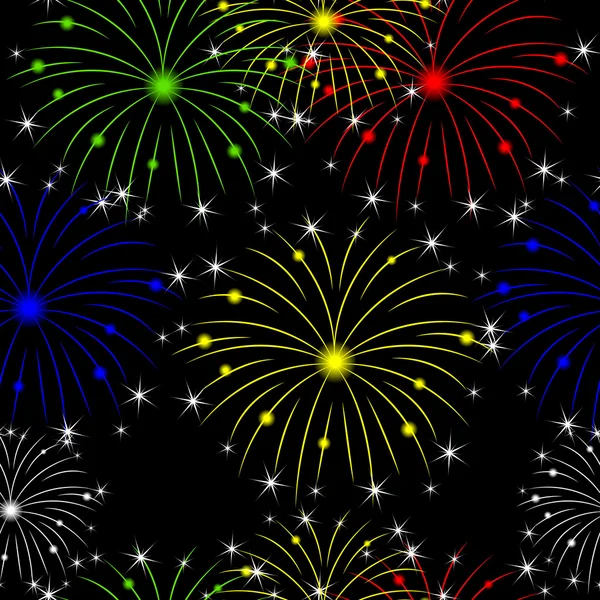 Seamless background with fireworks — Stock Vector