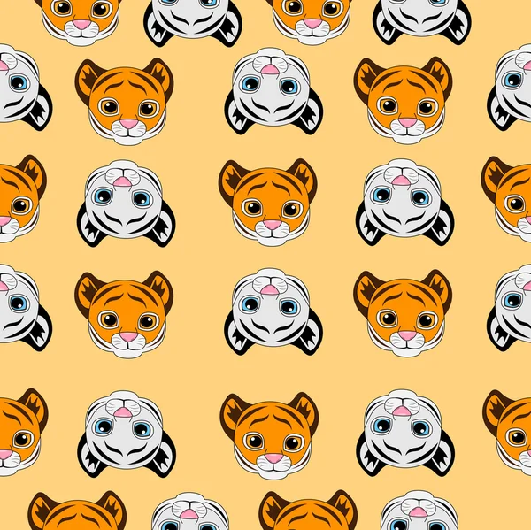 Ομοιογενές φόντο με μικρές τίγρεις — Διανυσματικό Αρχείο