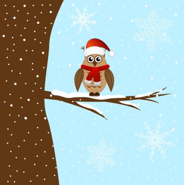 bir ağaç dalı baykuş oturur