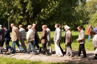 Perm, Rusya, Temmuz 04.2015:People git gazileri bir toplantıda 