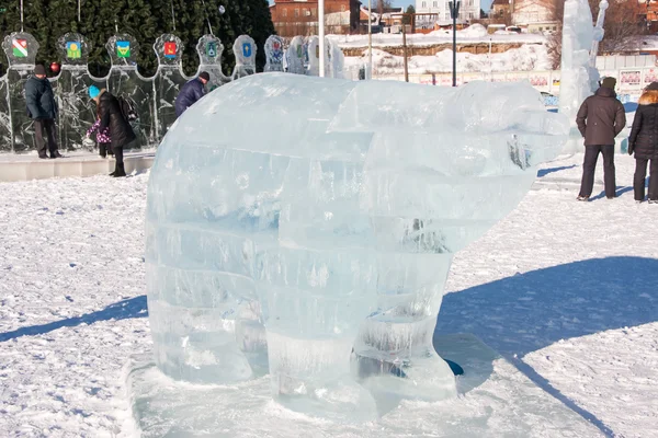 PERM, Russia, February, 06.2016: a beautiful ice sculpture of a — Stock Photo, Image