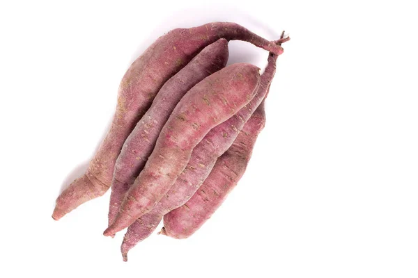 Roots Purple Sweet Potato White Background — Stock Photo, Image