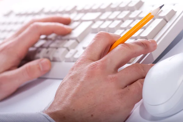 Typing on keyboard — Stock Photo, Image