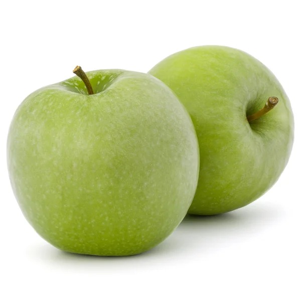 Geïsoleerde groene appels — Stockfoto