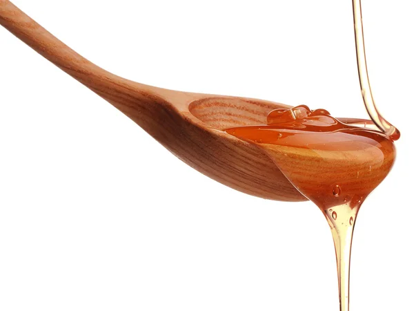 Wooden honey dipper — Stock Photo, Image