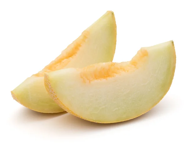 Rodajas de melón aisladas en blanco — Foto de Stock
