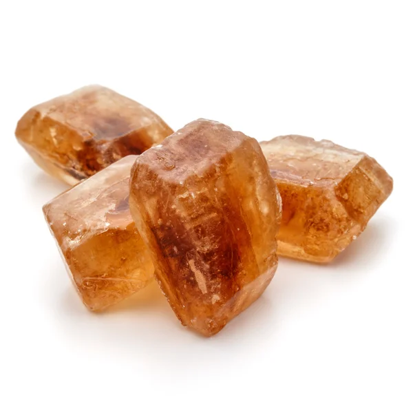 Brown caramelized cane sugar cubes — Stock Photo, Image