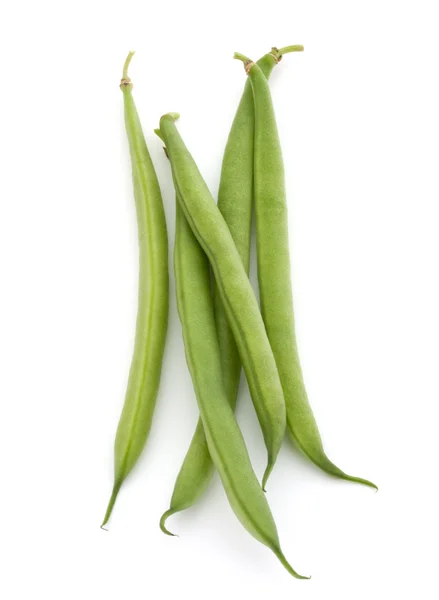 Haricots verts isolés sur blanc — Photo