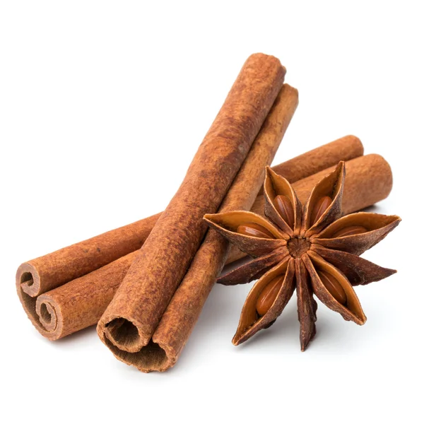 Cinnamon sticks and star anise spice — Stock Photo, Image