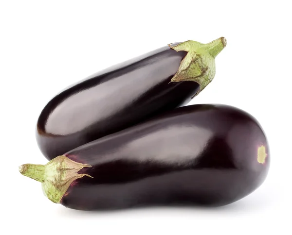 Aubergines of aubergines op wit — Stockfoto