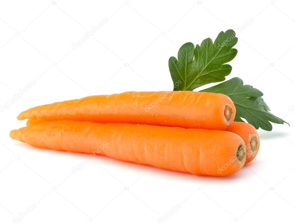 Sweet raw carrots tubers