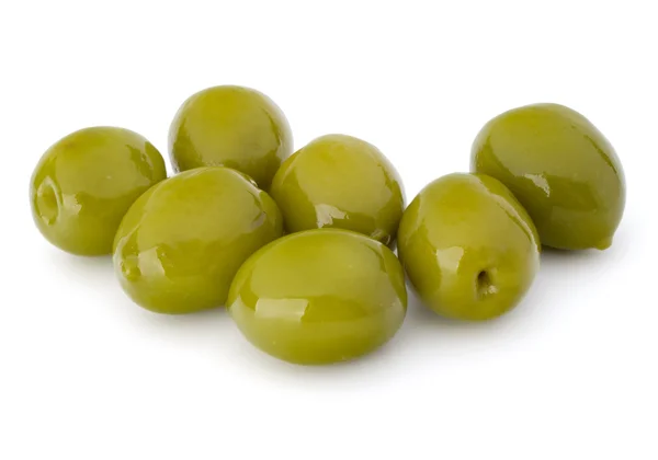 Hromady zelených oliv, chutné — Stock fotografie