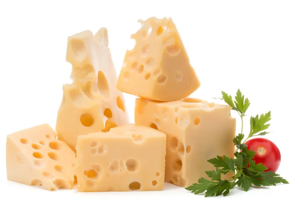 Trozos de queso fresco —  Fotos de Stock